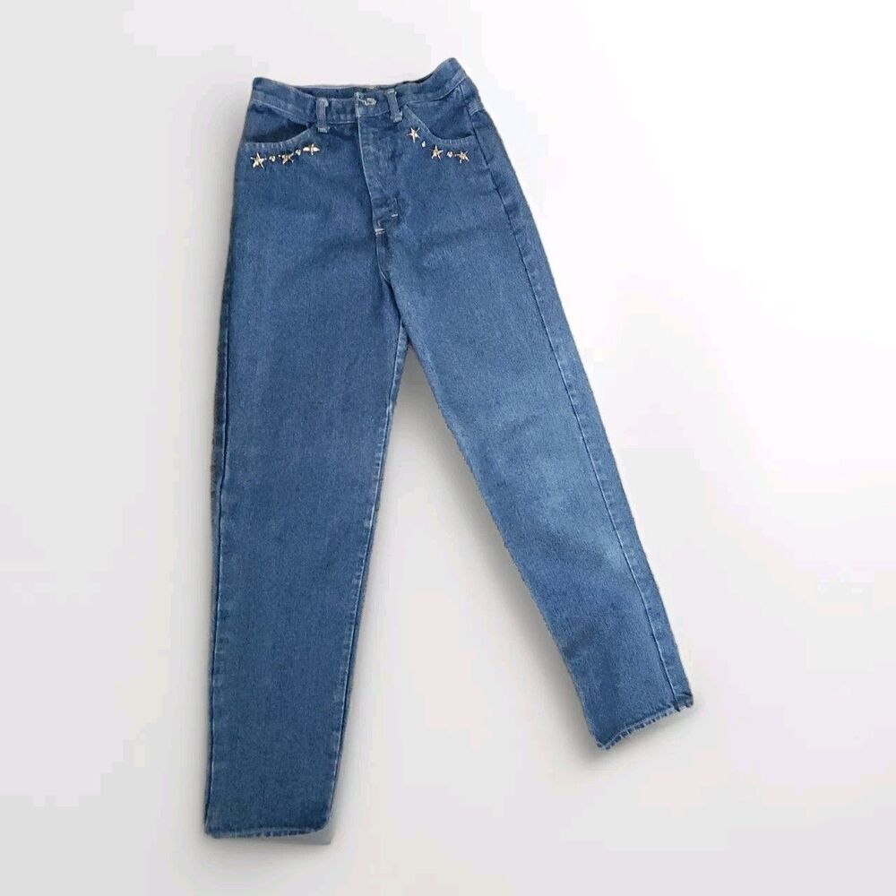 Vintage Panhandle Slims Western 80's Cowgirl Pinstripe Jeans Waist Size 8 Rodeo